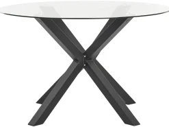 Havebord MALETTO 120 cm 120 cm Glas Sort