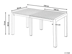 Havebord med udtræk ARDESIO 160/220 cm 90 cm Metal Mørkegrå