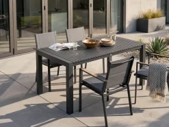 Havebord med udtræk ARDESIO 160/220 cm 90 cm Metal Mørkegrå