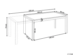 Havebord med udtræk BINASCO 160/220 cm 90 cm Beige