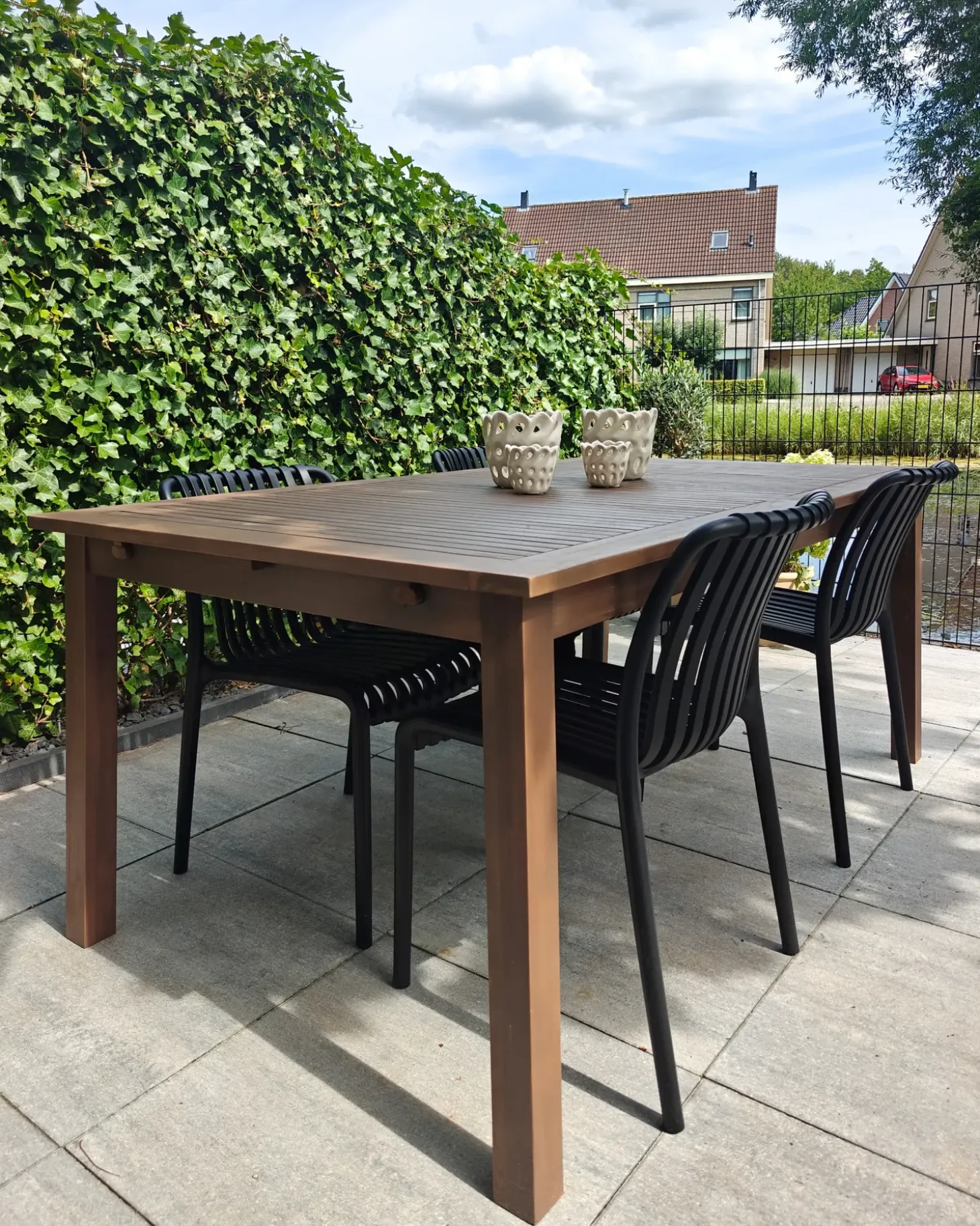 Havebord med udtræk CESANA 180/240 cm 100 cm Akacietræ Mørkebrun