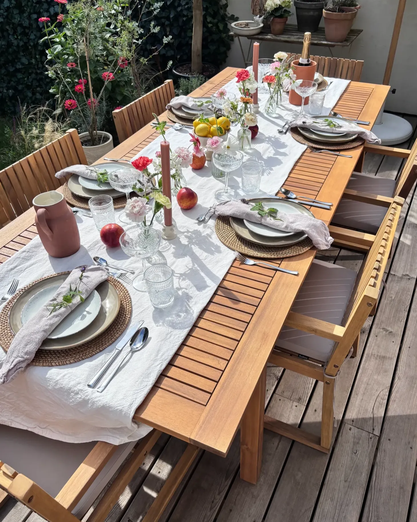 Havebord med udtræk CESANA 180/240 cm 100 cm Akacietræ Lysebrun