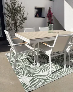 Havebord med udtræk FANES 184/242 cm 90 cm Metal Hvid