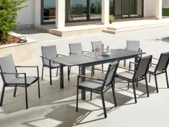 Havebord med udtræk SKALOMA 180/240 cm 90 cm Metal Mørkegrå