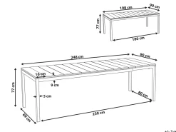 Havebord med udtræk TOFANE 198/248 cm 90 cm Brun