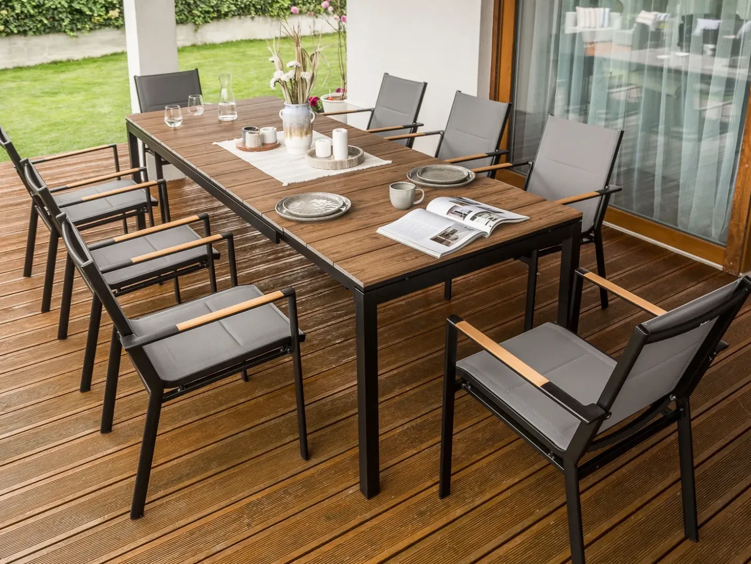 Havebord med udtræk TOFANE 198/248 cm 90 cm Brun