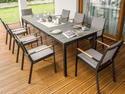 Havebord med udtræk TOFANE 198/248 cm 90 cm Grå