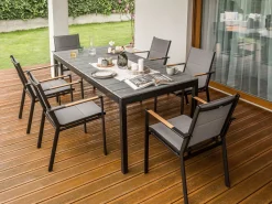 Havebord med udtræk TOFANE 198/248 cm 90 cm Grå