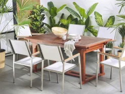 Havebord med udtræk TOSCANA 160/220 cm 90 cm Akacietræ Mørkebrun
