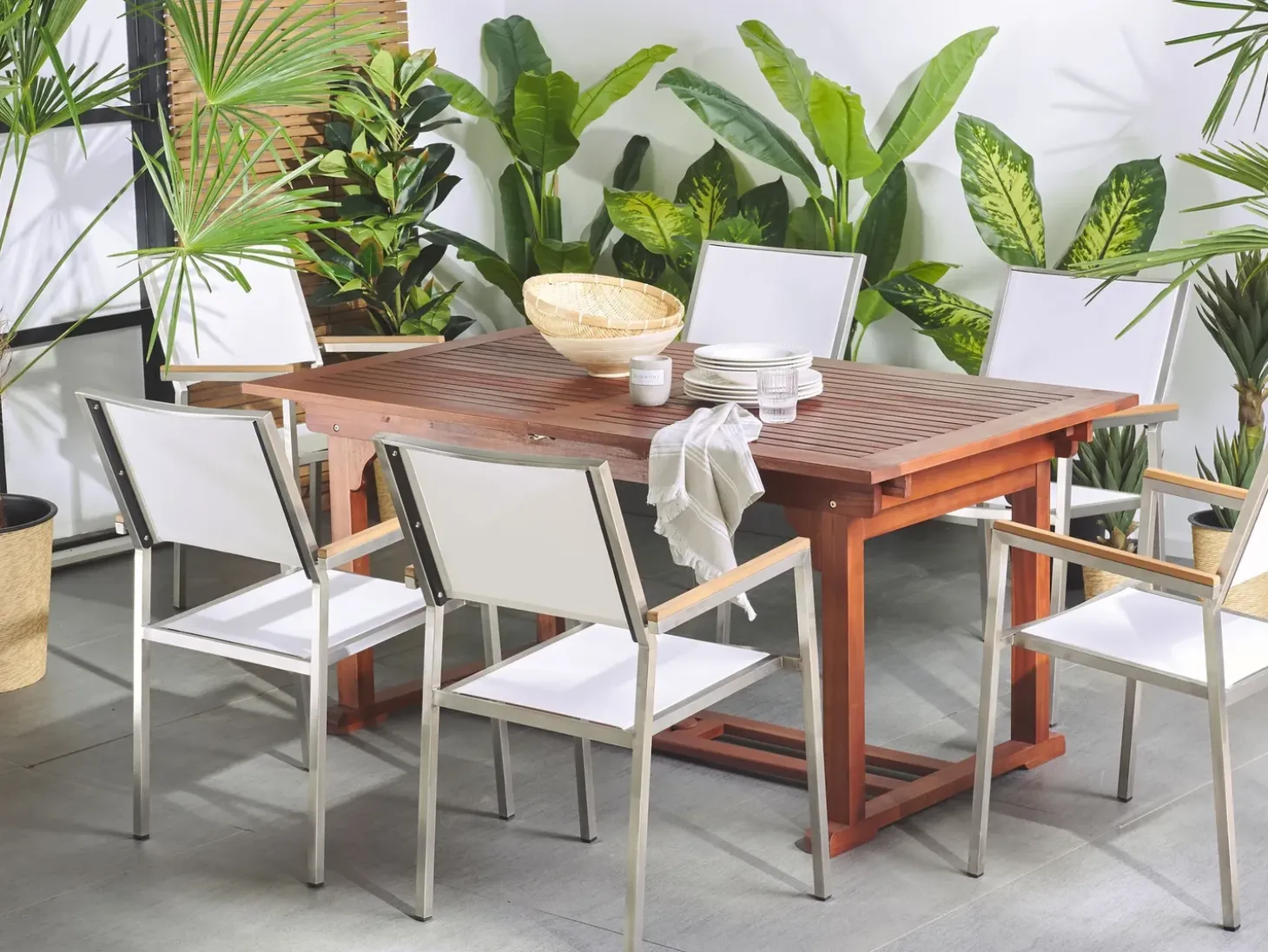 Havebord med udtræk TOSCANA 160/220 cm 90 cm Akacietræ Mørkebrun