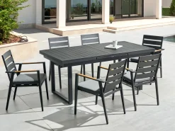 Havebord med udtræk VALCANETTO 180/240 cm 90 cm Metal Sort