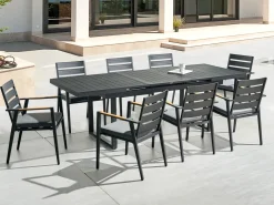 Havebord med udtræk VALCANETTO 180/240 cm 90 cm Metal Sort
