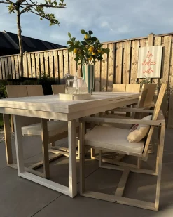Havebord med udtræk VALCANETTO 180/240 cm 90 cm Metal Hvid
