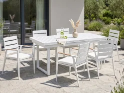 Havebord med udtræk VALCANETTO 180/240 cm 90 cm Metal Hvid