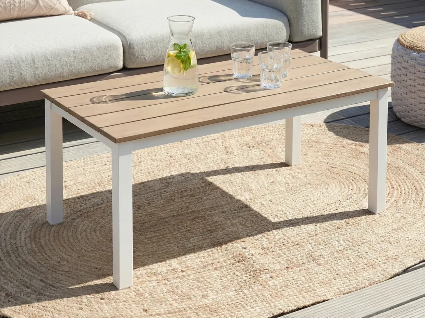 Havebord MESSINA 100 cm 52 cm Hvid