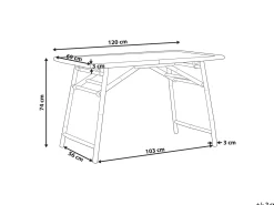 Havebord MOLISE 120 cm 69 cm Bambus Lysebrun