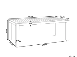 Havebord MONSANO 190 cm 105 cm Eukalyptustræ Brun