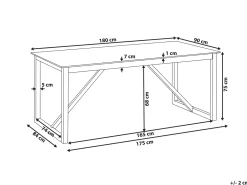 Havebord NOTTERI 180 cm 90 cm Beton Grå