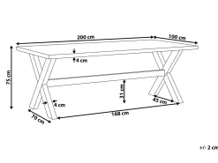 Havebord OLBIA 200 cm 100 cm Beton Grå