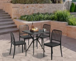 Havebord PIAVE 70 cm 70 cm Sort