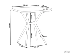 Havebord PIAVE 70 cm 70 cm Sort