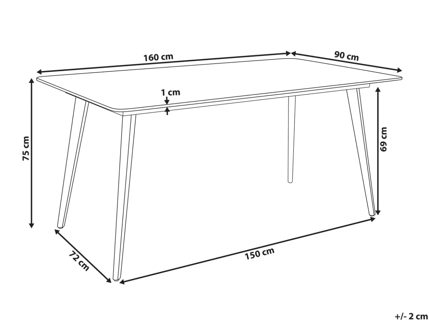 Havebord RODALLO 160 cm 90 cm Sten Hvid marmor