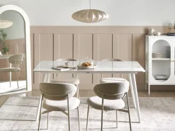 Havebord RODALLO 160 cm 90 cm Sten Hvid marmor