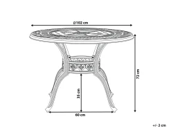 Havebord SALENTO 102 cm 102 cm Metal Mørkebrun