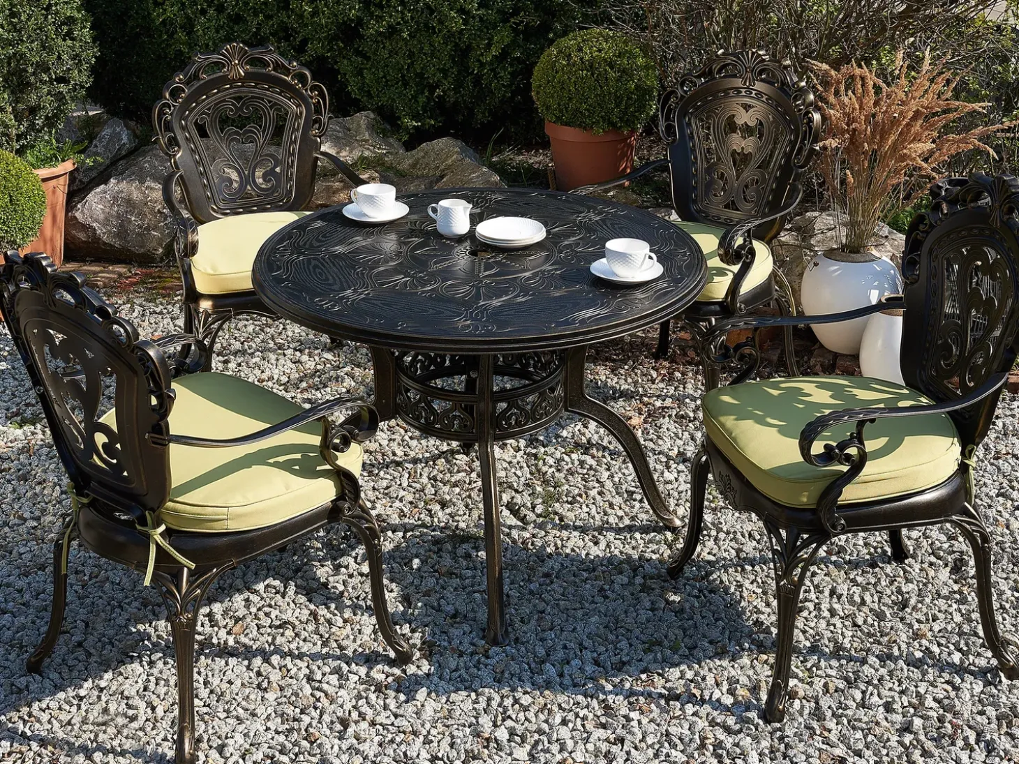 Havebord SAPRI 100 cm 100 cm Metal Mørkebrun