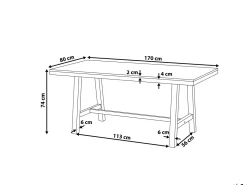 Havebord SCANIA 170 cm 80 cm Akacietræ Hvid