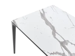 Havebord SOVARETO 180 cm 90 cm Marmor effekt Hvid marmor