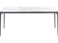 Havebord SOVARETO 180 cm 90 cm Marmor effekt Hvid marmor