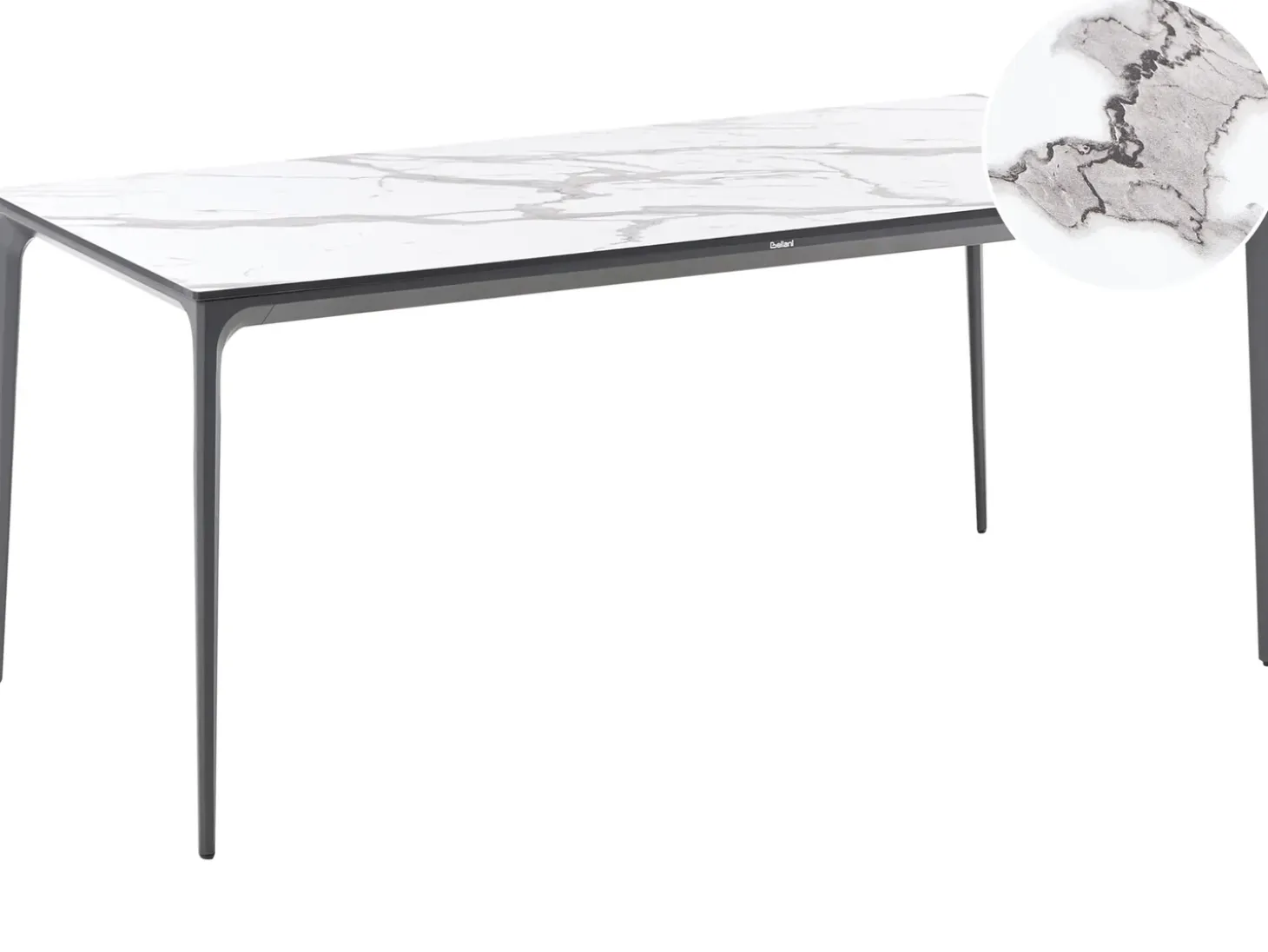 Havebord SOVARETO 180 cm 90 cm Marmor effekt Hvid marmor