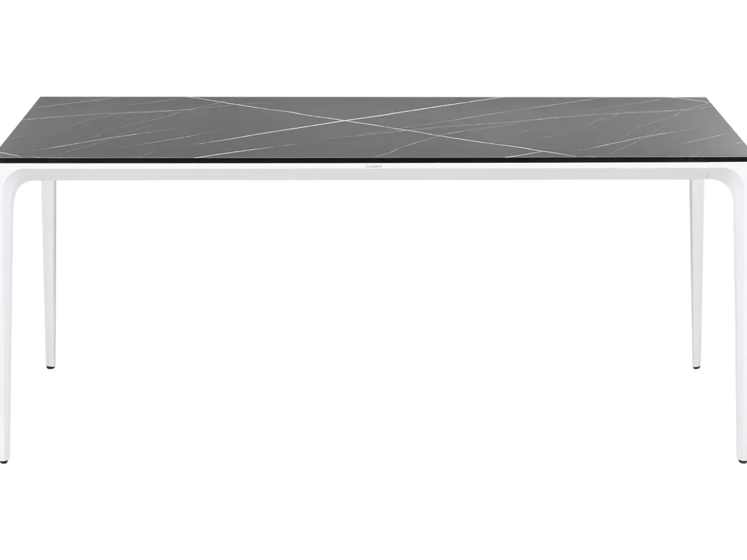 Havebord SOVARETO 180 cm 90 cm Marmor effekt Sort marmor