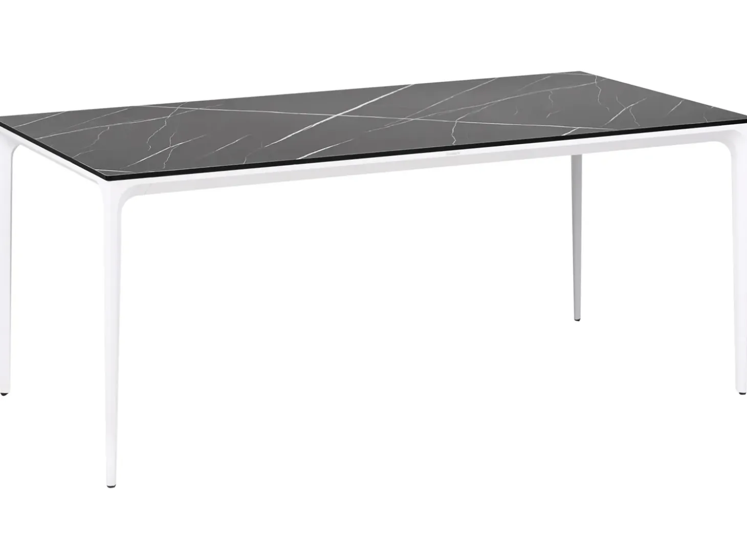 Havebord SOVARETO 180 cm 90 cm Marmor effekt Sort marmor