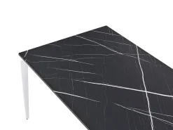 Havebord SOVARETO 180 cm 90 cm Marmor effekt Sort marmor
