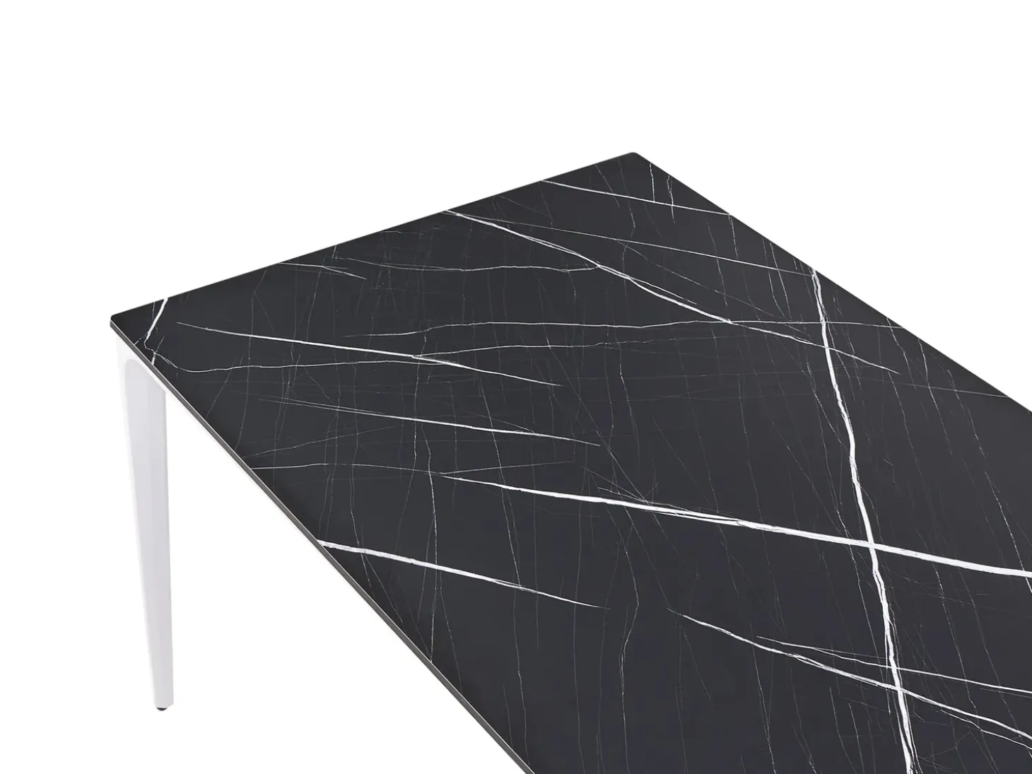 Havebord SOVARETO 180 cm 90 cm Marmor effekt Sort marmor