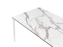 Havebord SOVARETO 180 cm 90 cm Marmor effekt Hvid marmor