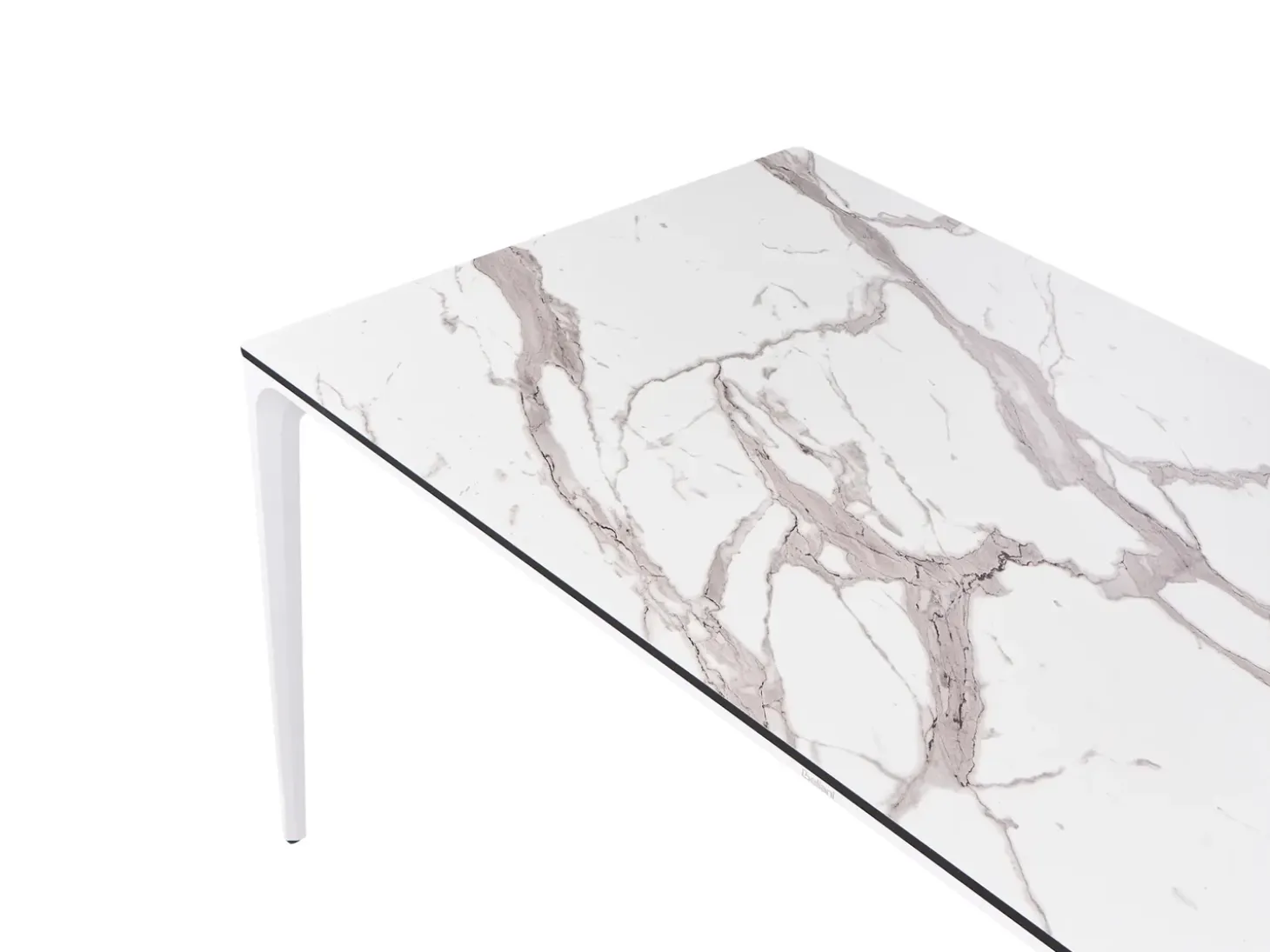 Havebord SOVARETO 180 cm 90 cm Marmor effekt Hvid marmor