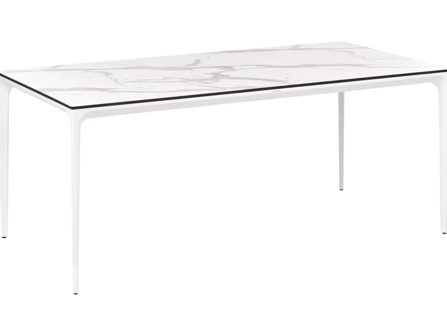 Havebord SOVARETO 180 cm 90 cm Marmor effekt Hvid marmor