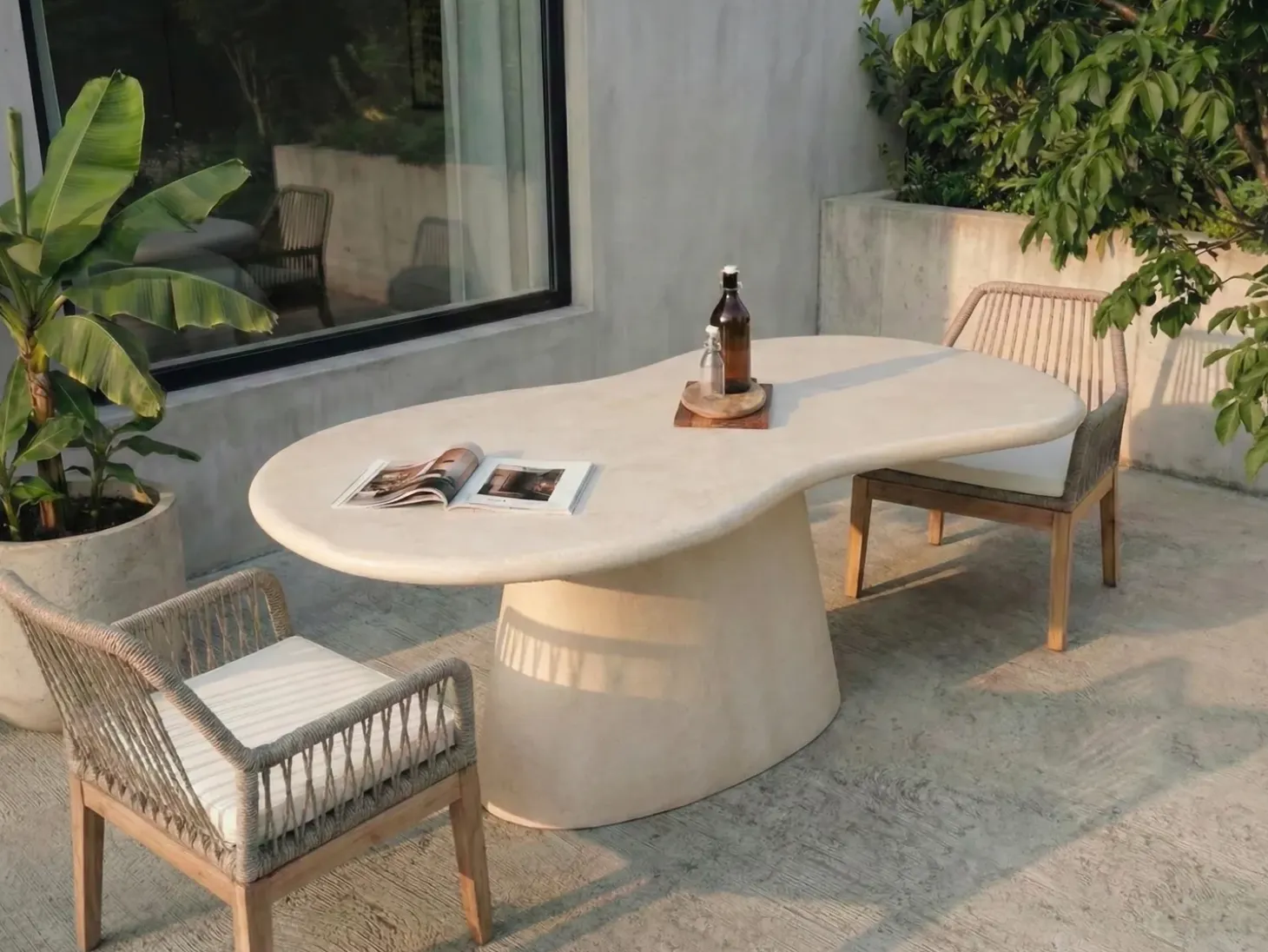 Havebord SPOLETO 200 cm 110 cm Beige