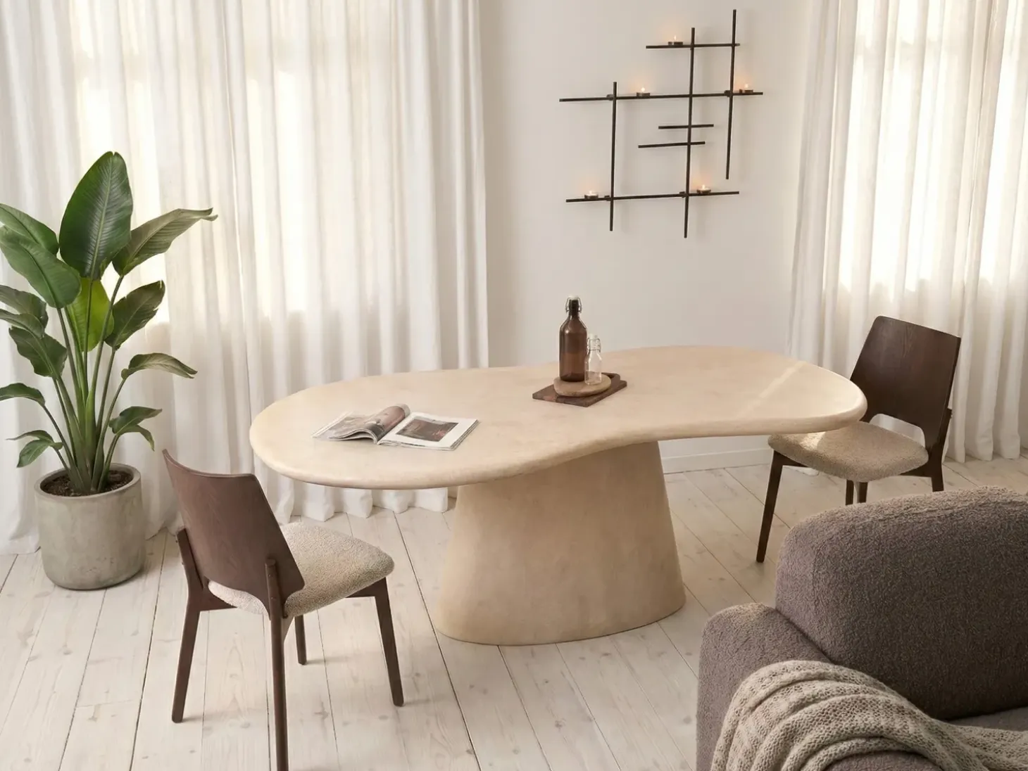 Havebord SPOLETO 200 cm 110 cm Beige