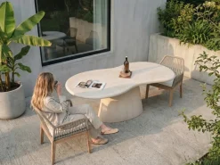 Havebord SPOLETO 200 cm 110 cm Beige