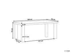 Havebord TARANTO 180 cm 90 cm Beton Grå