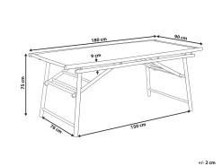 Havebord TINDARI 180 cm 90 cm Bambus Lysebrun