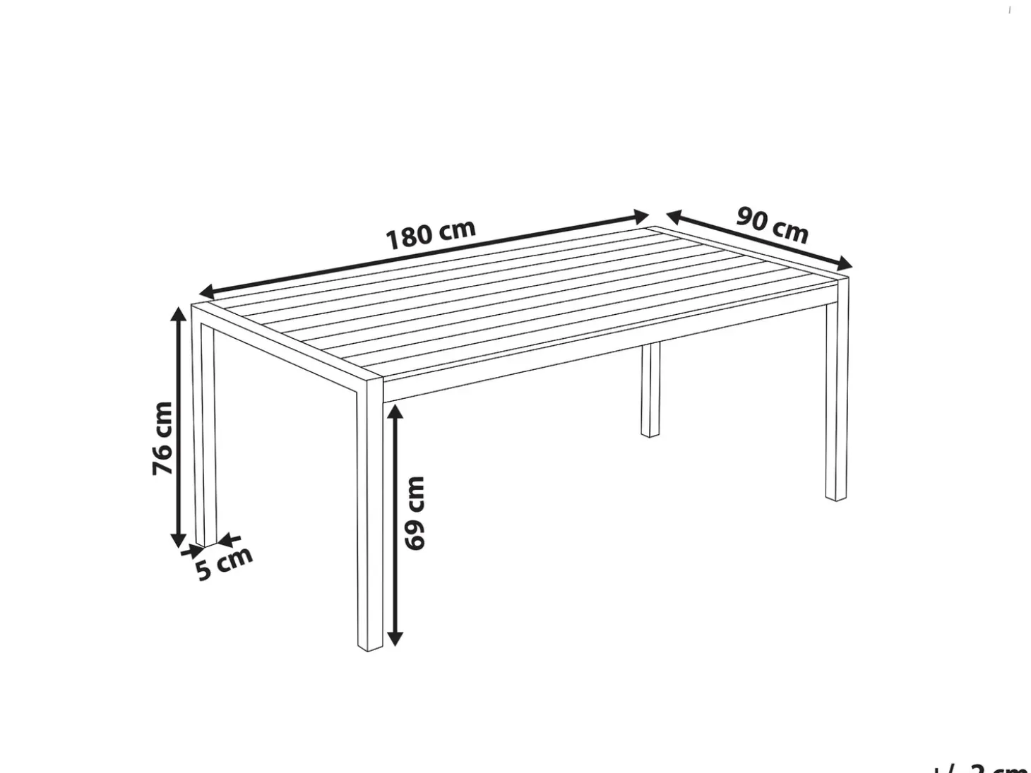 Havebord VERNIO 180 cm 90 cm Metal Brun/sort