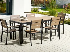 Havebord VERNIO 180 cm 90 cm Metal Brun/sort