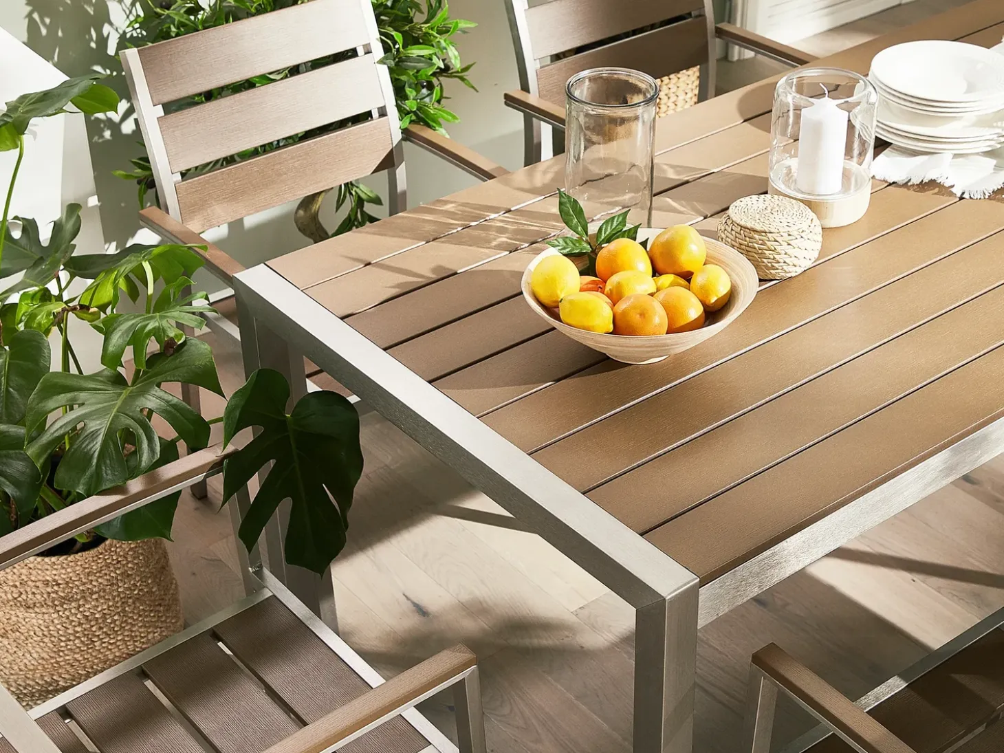 Havebord VERNIO 180 cm 90 cm Metal Brun
