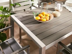 Havebord VERNIO 180 cm 90 cm Metal Grå