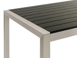 Havebord VERNIO 180 cm 90 cm Metal Sort/sølv